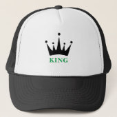 KING テキスト ブラック クラウン ロゴ プリント メンズ スーパー キャップ (正面)