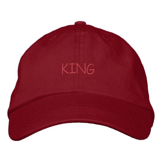 KING テキスト 赤色 ハット サンバイザー おしゃれ エレガント (正面)