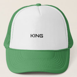KING プリント スタイリッシュ ホワイト グリーン クラシック キャップ