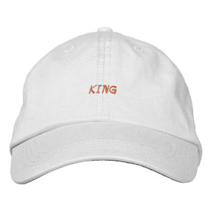 KING プリント スーパーピース ホワイト カラー シャープ ルック 刺繍入りキャップ