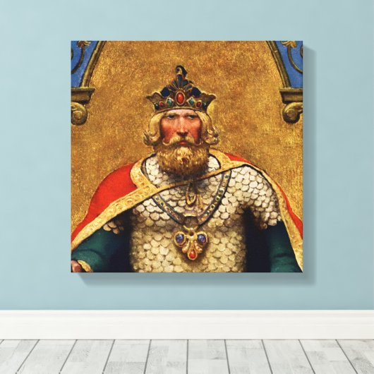 “King Arthur” by NC Wyeth キャンバスプリント (インサイチュ (ウッドフロア))