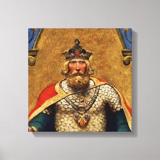 “King Arthur” by NC Wyeth キャンバスプリント (正面)