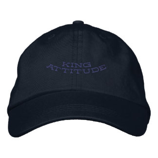 King Attitude-Hat Navy Adjustable Royal Elegant 刺繍入りキャップ