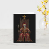King Baldwin Iv Floral Mask Medieval Art Crusader  カード (黄色い花)
