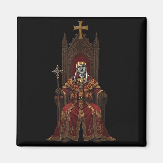 King Baldwin Iv Floral Mask Medieval Art Crusader  マグネット (正面)