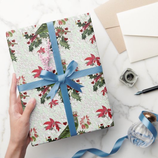 King Bird % Poinsettias ラッピングペーパー (ギフト)