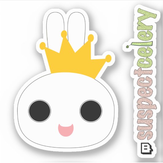 King Bunny / Queen Bunny Emote SuspectCelery™ロゴ シール (正面)