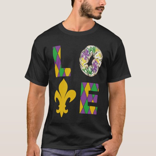 King Cake Love Mardi Gras Parade Shenanigans Carni Tシャツ (正面)