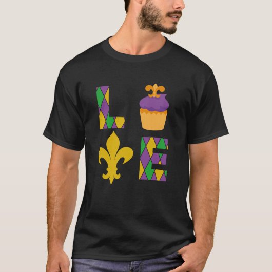 King Cake Love Mardi Gras Parade Shenanigans Carni Tシャツ (正面)