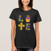 King Cake Love Mardi Gras Parade Shenanigans Carni Tシャツ (正面)