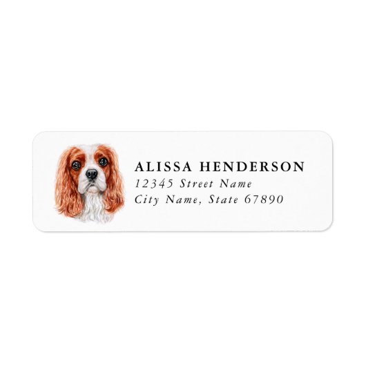 King Charles Cavalier Return Address Labels ラベル (正面)