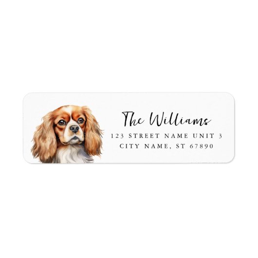 King Charles Cavalier Return Address Labels ラベル (正面)