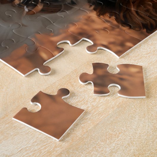 King Charles Cocker Spaniel in Ankor temple ジグソーパズル (側面)