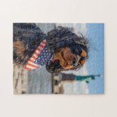 King Charles Cocker Spaniel in New York ジグソーパズル (横)