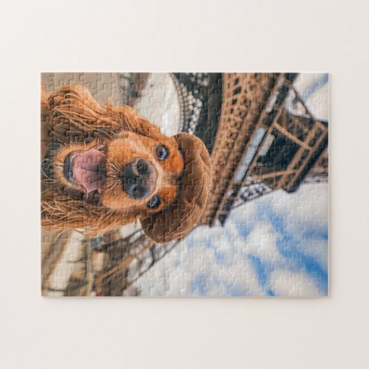 King Charles Cocker Spaniel in Paris ジグソーパズル (横)