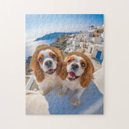 King Charles Cocker Spaniel in Santorini ジグソーパズル