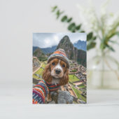 King Charles Cocker Spaniel Takes Selfies Across t シーズンポストカード (スタンド正面)
