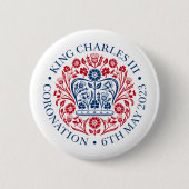King Charles III coronation official design 缶バッジ (正面)