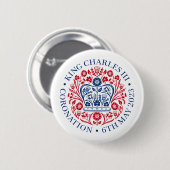 King Charles III coronation official design 缶バッジ (正面&裏面)