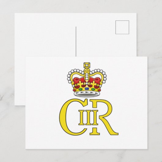 King Charles III cypher postcard ポストカード (正面/裏面)