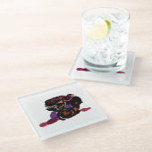 king Charles spaniel and roses sweet  ガラスコースター (アングル)