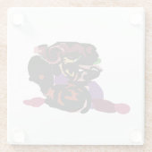 king Charles spaniel and roses sweet  ガラスコースター (裏面)