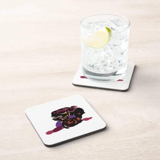 king Charles spaniel and roses sweet  コースター (右側)