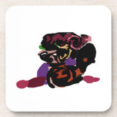 king Charles spaniel and roses sweet  コースター (正面)