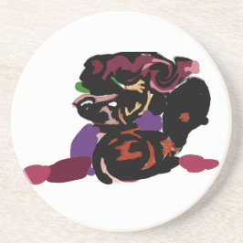 king Charles spaniel and roses sweet  コースター