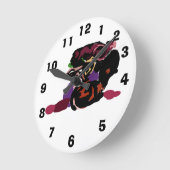 king Charles spaniel and roses sweet  ラウンド壁時計 (傾斜)