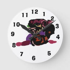 king Charles spaniel and roses sweet  ラウンド壁時計