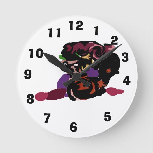 king Charles spaniel and roses sweet  ラウンド壁時計 (正面)