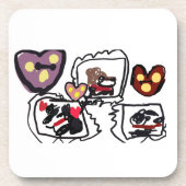 King Charles Spaniel hearts  コースター (正面)