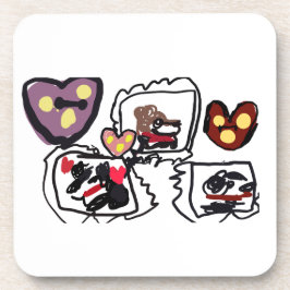 King Charles Spaniel hearts  コースター