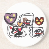 King Charles Spaniel hearts  コースター (正面)