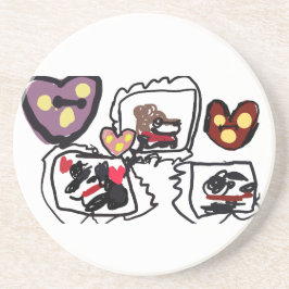 King Charles Spaniel hearts  コースター