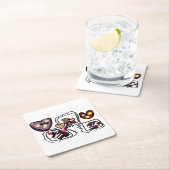 King Charles Spaniel hearts  スクエアペーパーコースター (インサイチュ)