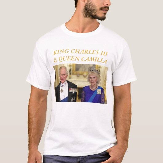 King Charles Third & Queen Camilla  Tシャツ (正面)