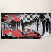 King Chess Piece Urban Grunge ビーチタオル (正面)