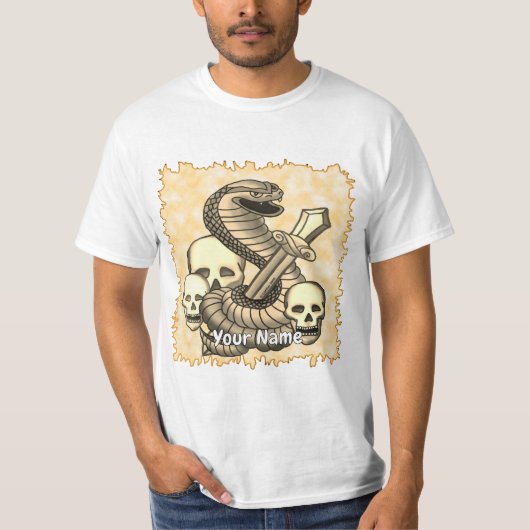 King Cobra Sword Skull  Tシャツ (正面)