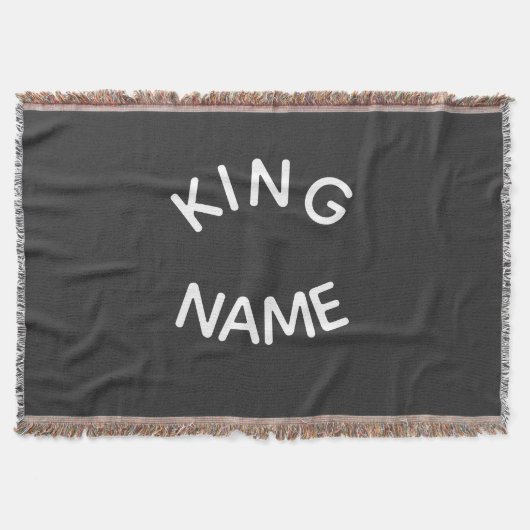 King Custom Name – Royal Bold Design スローブランケット (正面)