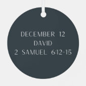 King David Dancing Before Ark Biblical Jesse Tree メタルオーナメント (裏面)