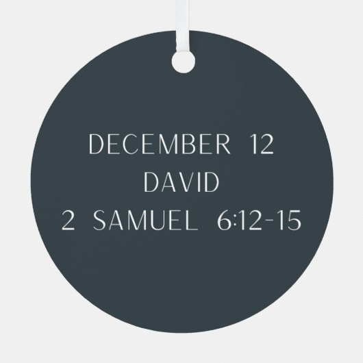 King David Dancing Before Ark Biblical Jesse Tree メタルオーナメント (裏面)