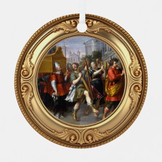 King David Dancing Before Ark Biblical Jesse Tree メタルオーナメント (正面)