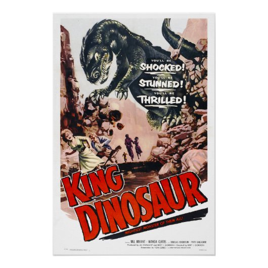 KING DINOSAIR Horror Monster Movie Poster  ポスター (正面)