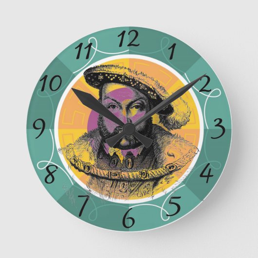 King Henry VIII Wall Clock ラウンド壁時計 (正面)