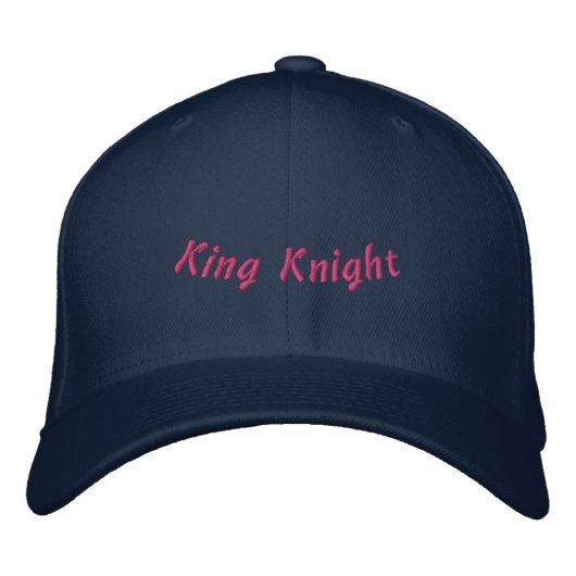 King Knight Navy Elegant-Hat Men Trucker Wool Bold 刺繍入りキャップ (正面)