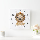 King Lion Face Wall Clock スクエア壁時計 (ホーム)