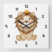 King Lion Face Wall Clock スクエア壁時計 (正面)