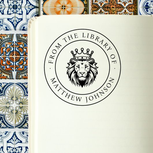King Lion From The Library Of Custom Name Book ラバースタンプ